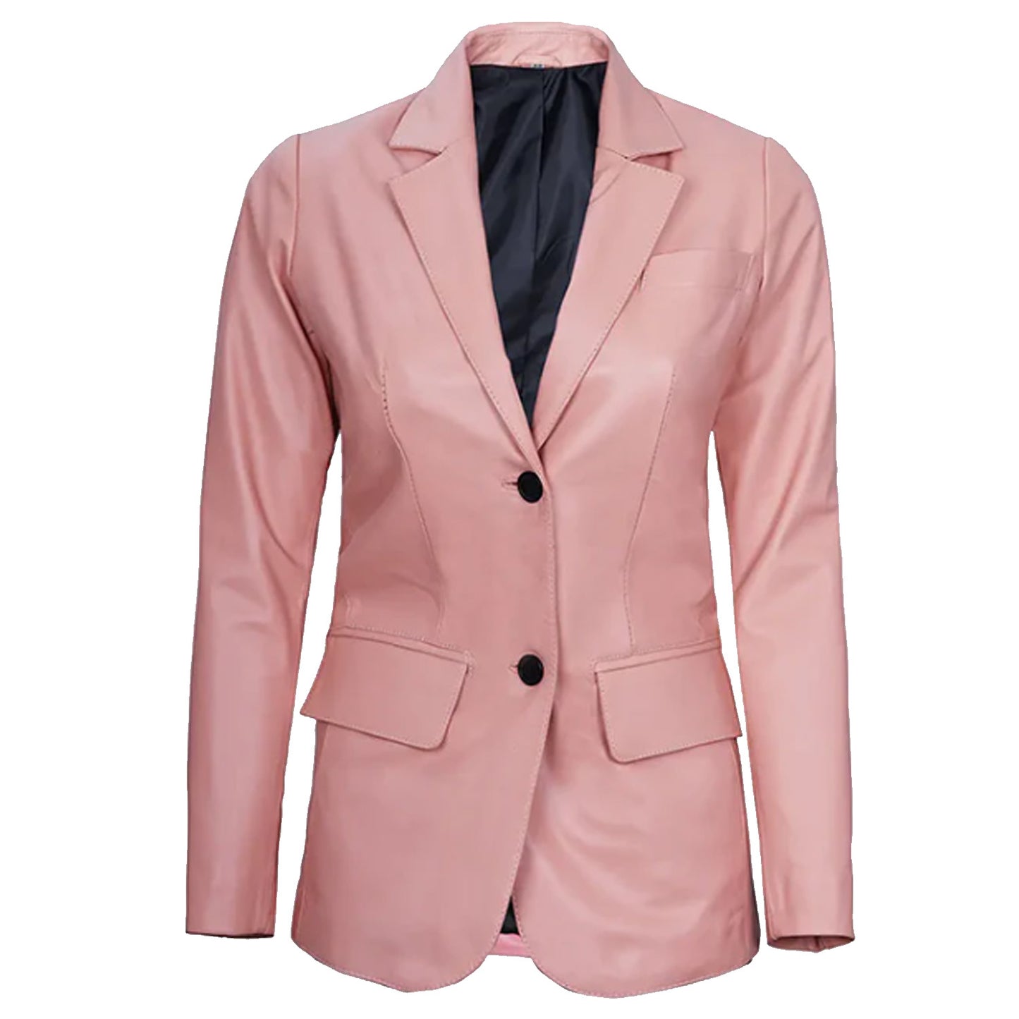 Pink Leather Blazer Jacket Women's | Women's Leather Blazer Jacket