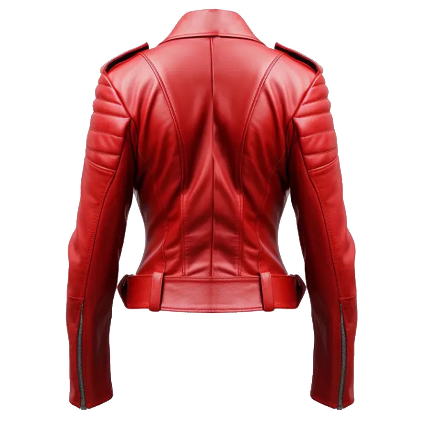 Slim fit Red Biker Leather Jacket Women's | Women's Leather Jacket