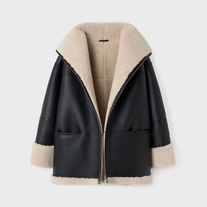 B3 RAF Aviator Styled Sheepskin Leather Jacket |  Women's Leather Jacket