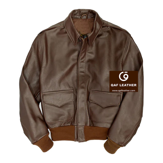 Custom Ribbed Cuff and Bottom B3 Flying RAF Aviator Sheepskin Leather Jacket | Men's Leather Jacket