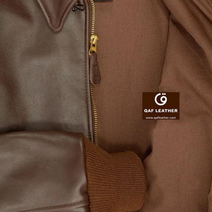 Custom Ribbed Cuff and Bottom B3 Flying RAF Aviator Sheepskin Leather Jacket | Men's Leather Jacket