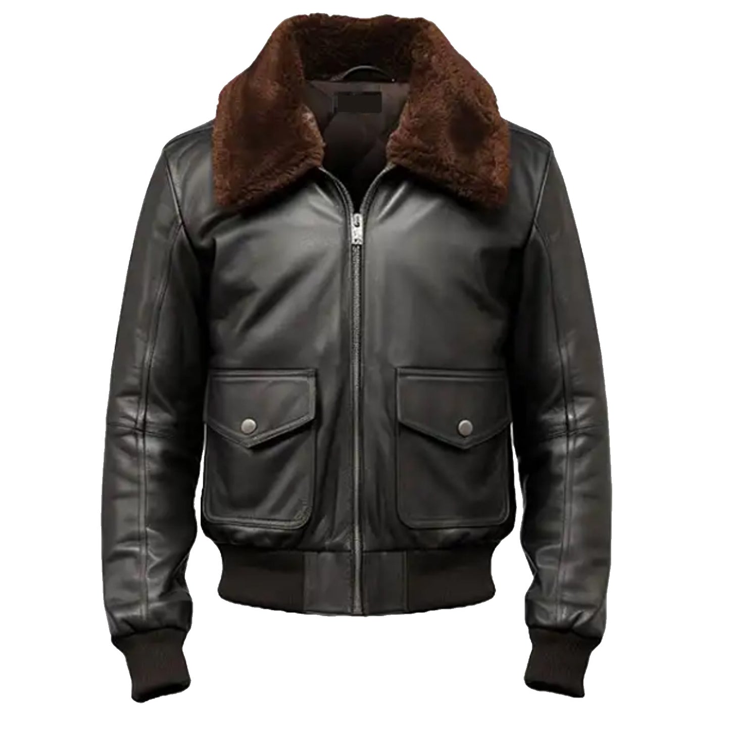 Aviator Black Leather Jacket | Men's Black Leather Jacket
