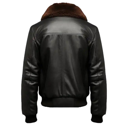 Aviator Black Leather Jacket | Men's Black Leather Jacket