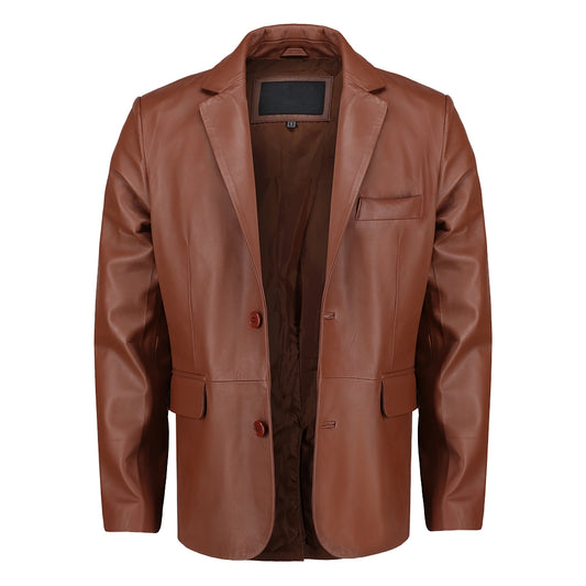 Men’s Brown Leather Blazer  | Leather Jacket Blazer