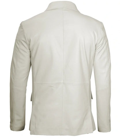 Men's Off White Blazer Real Leather Jacket | Leather Jacket Blazer