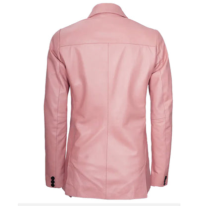Pink Leather Blazer Jacket Women's |  Women's Leather Blazer Jacket