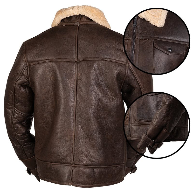 Men’s US NAVY A4 SHEEPSKIN BROWN Leather Jacket | Leather Jacket