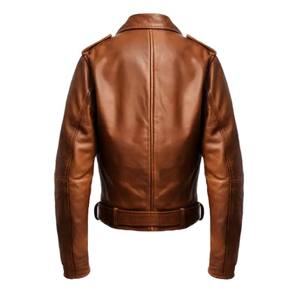 Vintage Brown Men's Biker Leather Jacket | Men's Biker Leather Jacket Brown